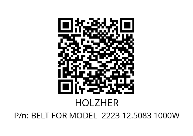   HOLZHER BELT FOR MODEL  2223 12.5083 1000W