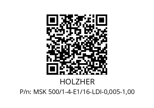   HOLZHER MSK 500/1-4-E1/16-LDI-0,005-1,00