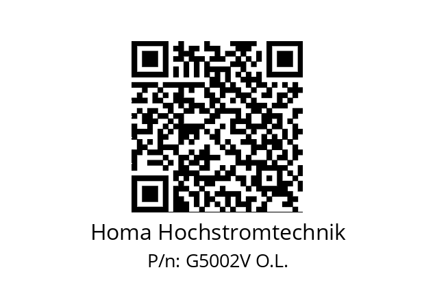   Homa Hochstromtechnik G5002V O.L.