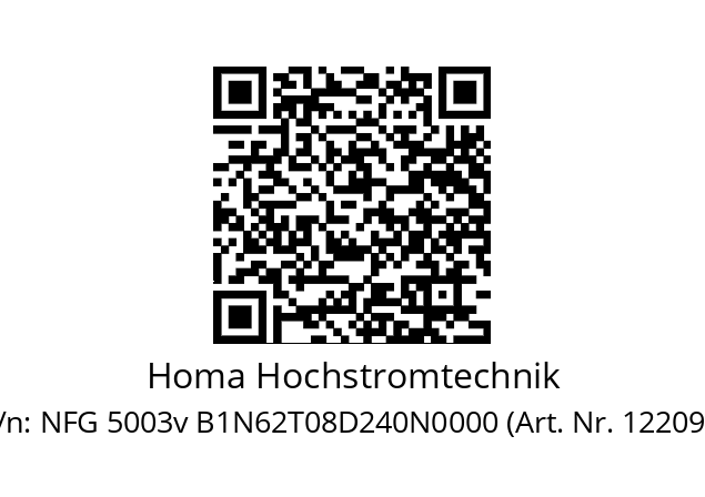   Homa Hochstromtechnik NFG 5003v B1N62T08D240N0000 (Art. Nr. 122094)