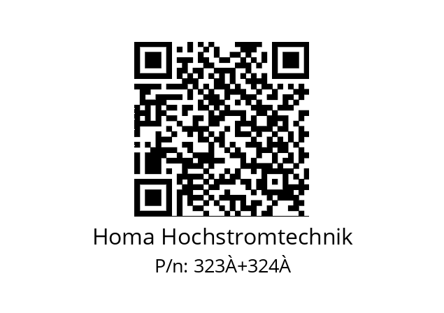   Homa Hochstromtechnik 323À+324À