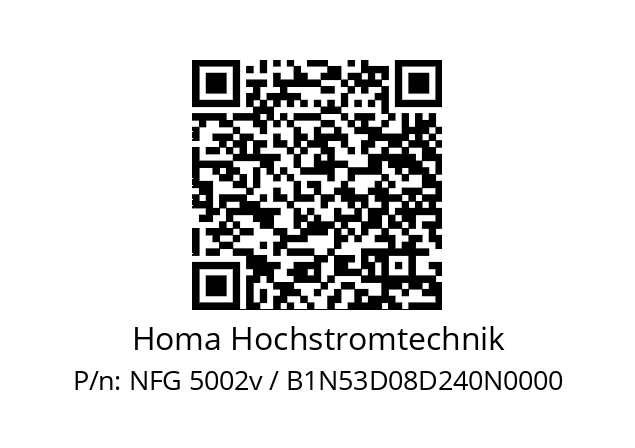   Homa Hochstromtechnik NFG 5002v / B1N53D08D240N0000