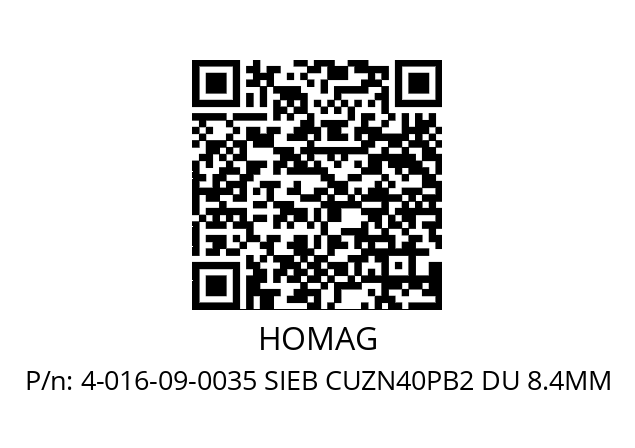   HOMAG 4-016-09-0035 SIEB CUZN40PB2 DU 8.4MM