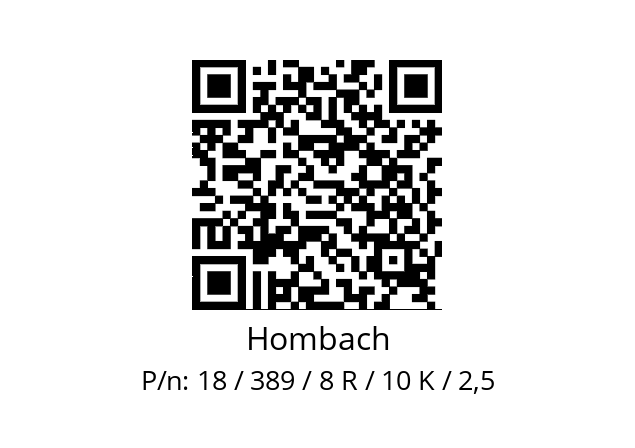   Hombach 18 / 389 / 8 R / 10 K / 2,5