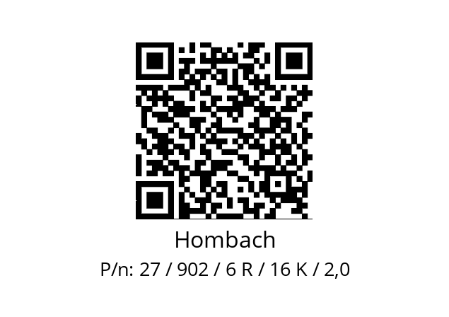   Hombach 27 / 902 / 6 R / 16 K / 2,0