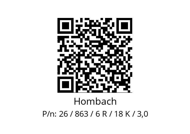   Hombach 26 / 863 / 6 R / 18 K / 3,0