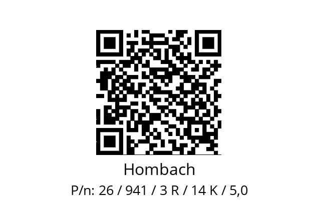   Hombach 26 / 941 / 3 R / 14 K / 5,0