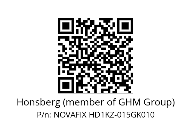   Honsberg (member of GHM Group) NOVAFIX HD1KZ-015GK010