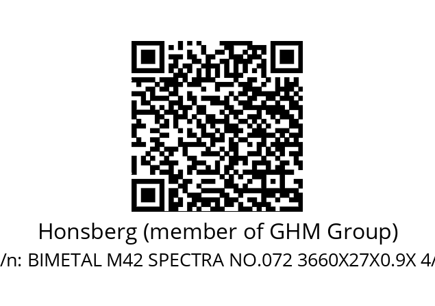   Honsberg (member of GHM Group) BIMETAL M42 SPECTRA NO.072 3660X27X0.9X 4/6