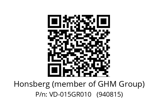   Honsberg (member of GHM Group) VD-015GR010   (940815)