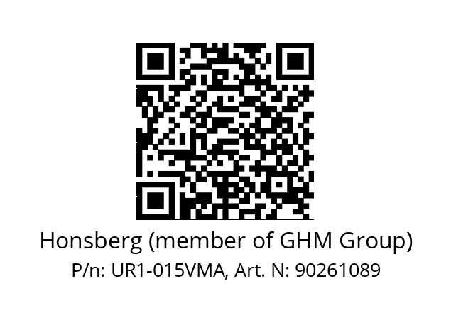   Honsberg (member of GHM Group) UR1-015VMA, Art. N: 90261089