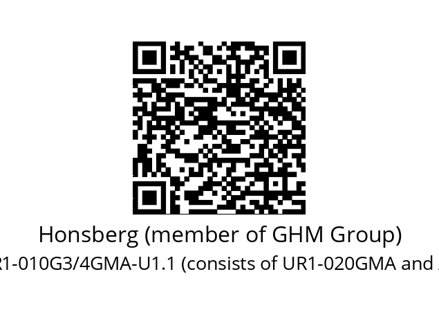   Honsberg (member of GHM Group) UR1-010G3/4GMA-U1.1 (consists of UR1-020GMA and A-U1-1)