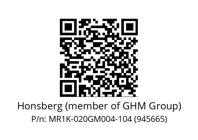   Honsberg (member of GHM Group) MR1K-020GM004-104 (945665)