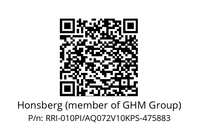   Honsberg (member of GHM Group) RRI-010PI/AQ072V10KPS-475883