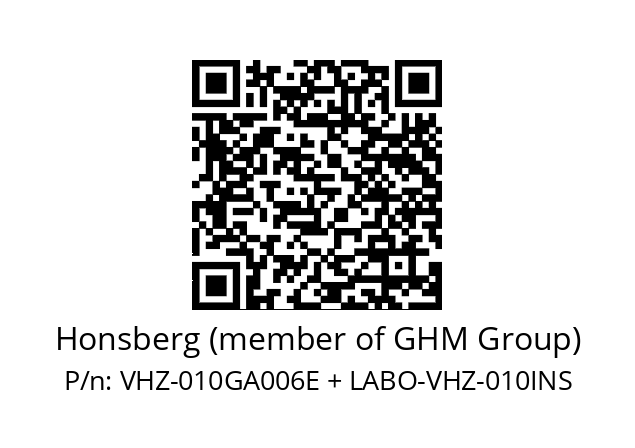   Honsberg (member of GHM Group) VHZ-010GA006E + LABO-VHZ-010INS