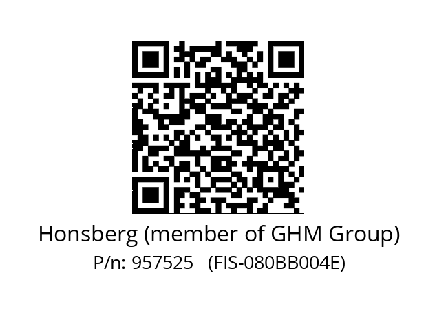   Honsberg (member of GHM Group) 957525   (FIS-080BB004E)