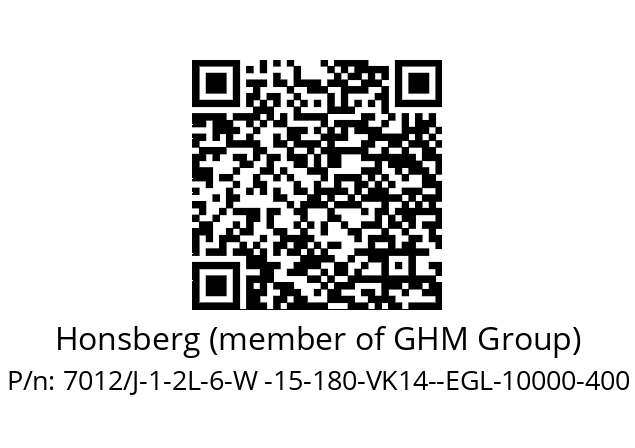   Honsberg (member of GHM Group) 7012/J-1-2L-6-W -15-180-VK14--EGL-10000-400