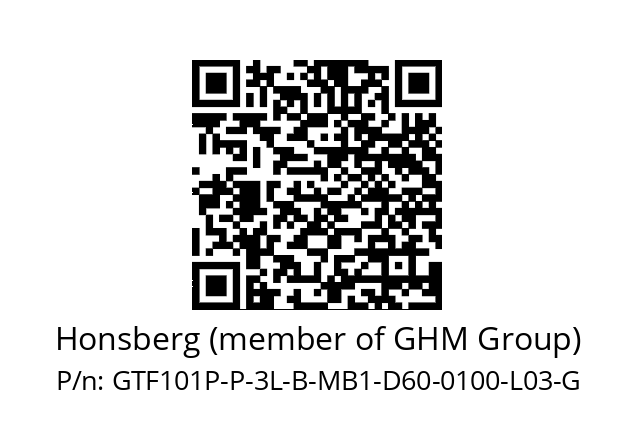   Honsberg (member of GHM Group) GTF101P-P-3L-B-MB1-D60-0100-L03-G