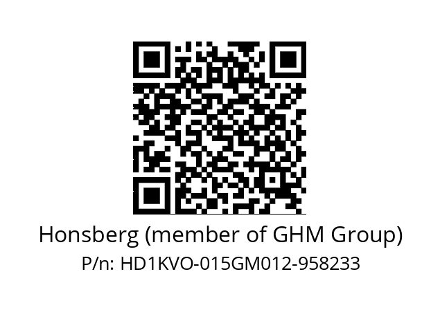   Honsberg (member of GHM Group) HD1KVO-015GM012-958233