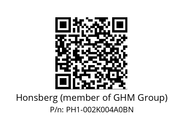   Honsberg (member of GHM Group) PH1-002K004A0BN