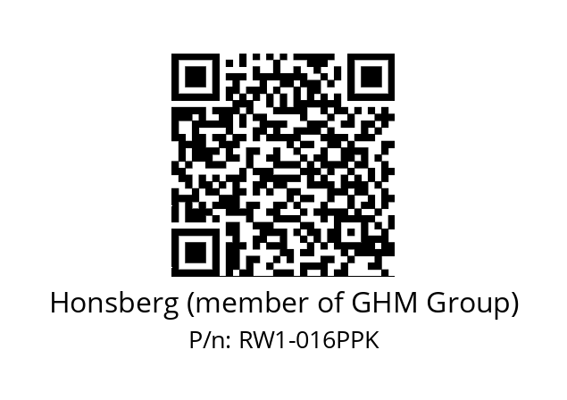   Honsberg (member of GHM Group) RW1-016PPK