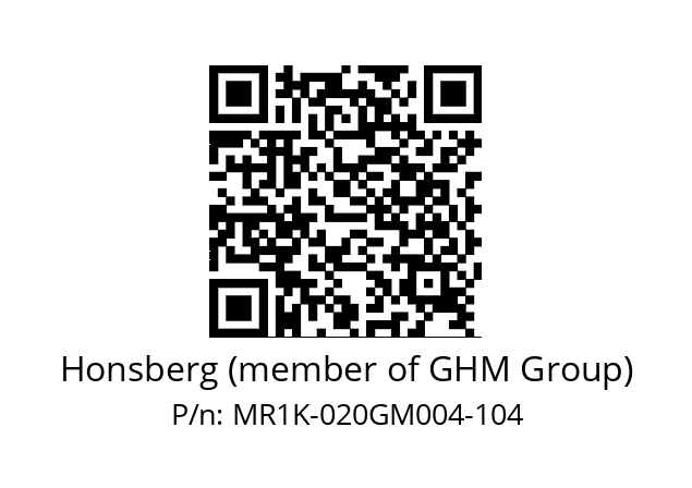   Honsberg (member of GHM Group) MR1K-020GM004-104