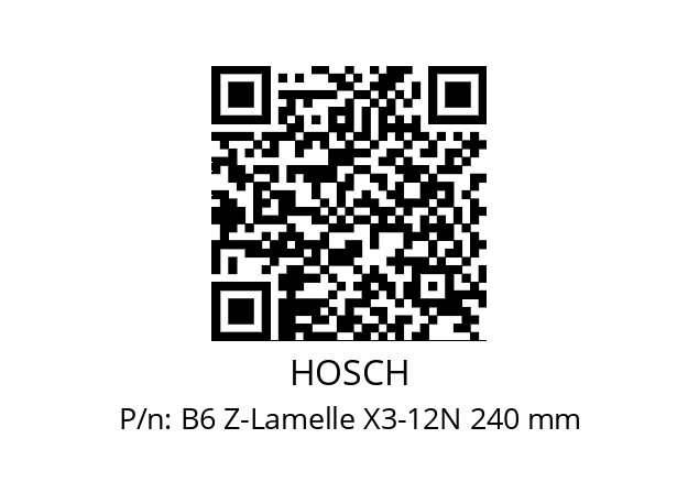   HOSCH B6 Z-Lamelle X3-12N 240 mm