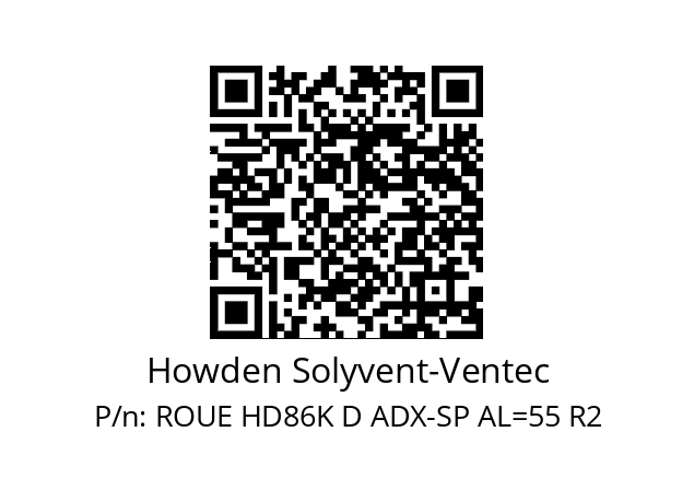   Howden Solyvent-Ventec ROUE HD86K D ADX-SP AL=55 R2