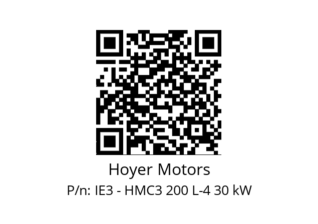   Hoyer Motors IE3 - HMC3 200 L-4 30 kW