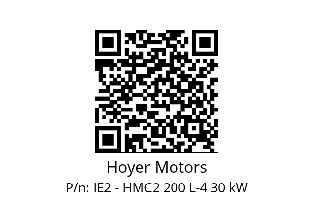   Hoyer Motors IE2 - HMC2 200 L-4 30 kW