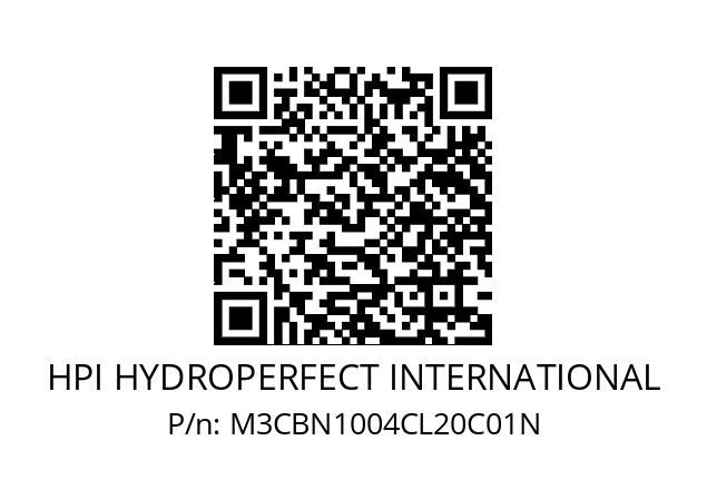   HPI HYDROPERFECT INTERNATIONAL M3CBN1004CL20C01N