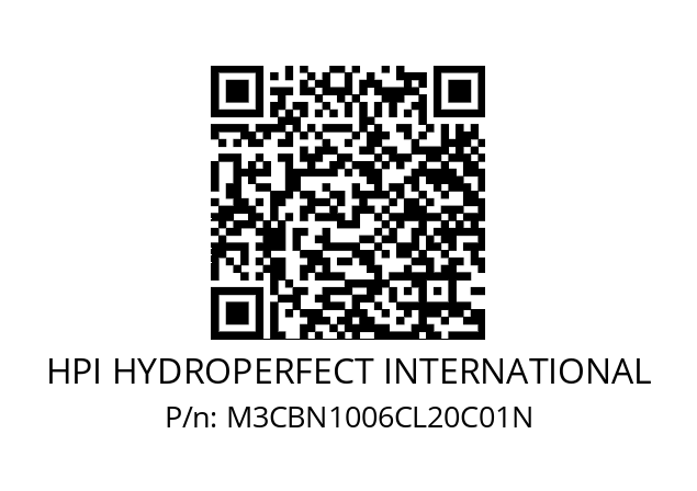   HPI HYDROPERFECT INTERNATIONAL M3CBN1006CL20C01N