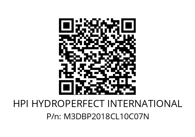   HPI HYDROPERFECT INTERNATIONAL M3DBP2018CL10C07N