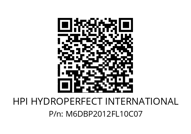   HPI HYDROPERFECT INTERNATIONAL M6DBP2012FL10C07