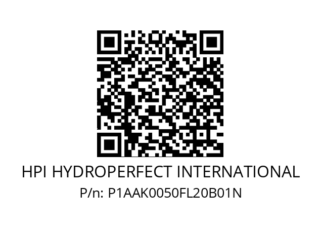   HPI HYDROPERFECT INTERNATIONAL P1AAK0050FL20B01N