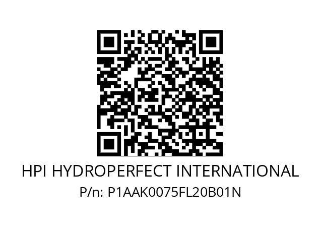   HPI HYDROPERFECT INTERNATIONAL P1AAK0075FL20B01N