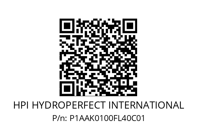   HPI HYDROPERFECT INTERNATIONAL P1AAK0100FL40C01