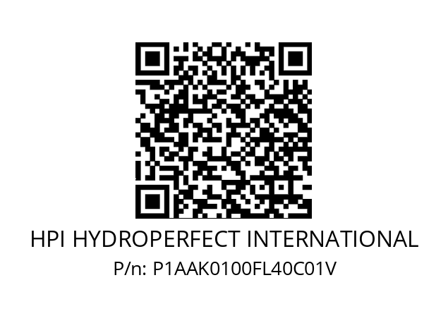   HPI HYDROPERFECT INTERNATIONAL P1AAK0100FL40C01V