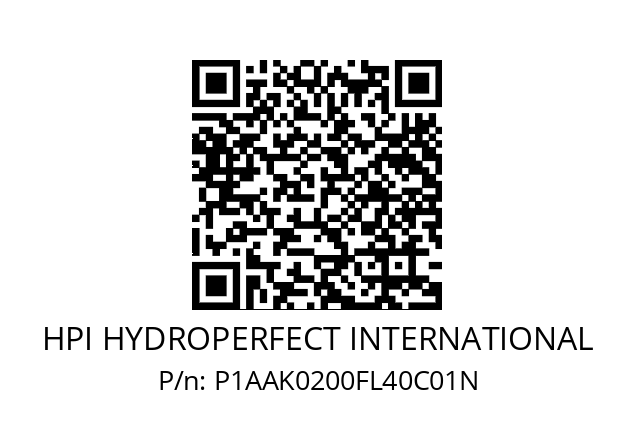   HPI HYDROPERFECT INTERNATIONAL P1AAK0200FL40C01N