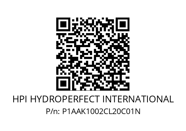   HPI HYDROPERFECT INTERNATIONAL P1AAK1002CL20C01N