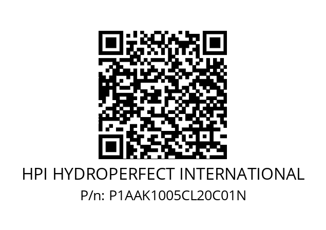   HPI HYDROPERFECT INTERNATIONAL P1AAK1005CL20C01N