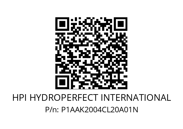   HPI HYDROPERFECT INTERNATIONAL P1AAK2004CL20A01N