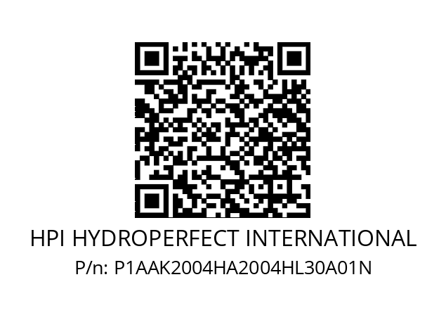   HPI HYDROPERFECT INTERNATIONAL P1AAK2004HA2004HL30A01N