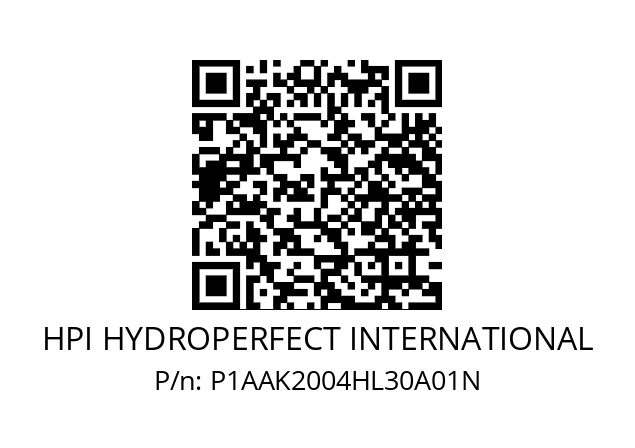   HPI HYDROPERFECT INTERNATIONAL P1AAK2004HL30A01N