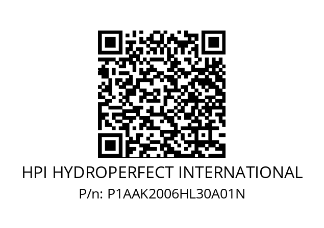   HPI HYDROPERFECT INTERNATIONAL P1AAK2006HL30A01N