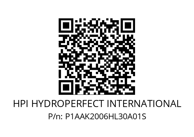   HPI HYDROPERFECT INTERNATIONAL P1AAK2006HL30A01S