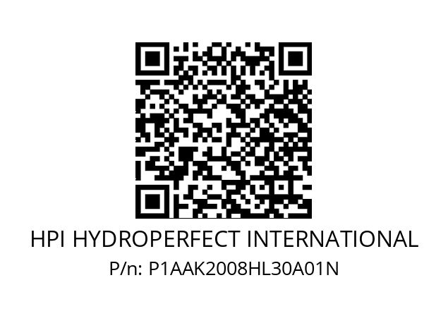   HPI HYDROPERFECT INTERNATIONAL P1AAK2008HL30A01N