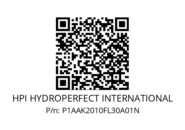   HPI HYDROPERFECT INTERNATIONAL P1AAK2010FL30A01N