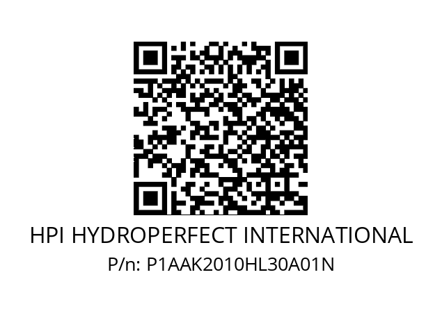   HPI HYDROPERFECT INTERNATIONAL P1AAK2010HL30A01N