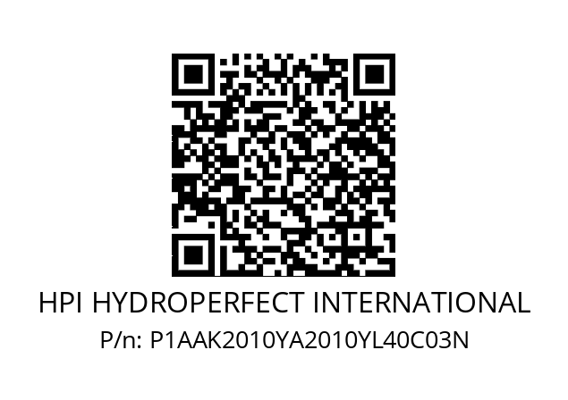   HPI HYDROPERFECT INTERNATIONAL P1AAK2010YA2010YL40C03N